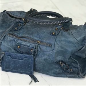 Balenciaga Work Moto Bag Blue